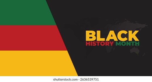 Black History Month. African American History. Celebrated annual. In February in United States and Canada. In October in Great Britain. Poster, card, banner, background. Vector illustration