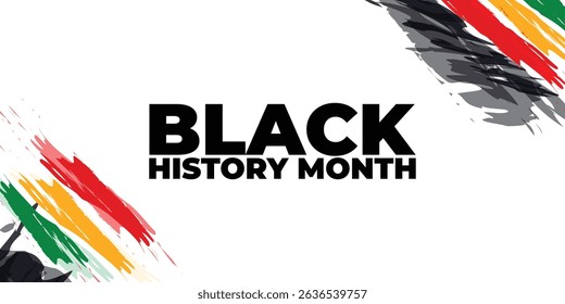 Black History Month. African American History. Celebrated annual. In February in United States and Canada. In October in Great Britain. Poster, card, banner, background. Vector illustration
