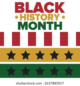 Black History Month. African American History. Celebrated annual. In February in United States and Canada. In October in Great Britain. Poster, card, banner, background. Vector illustration
