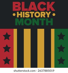 Black History Month. African American History. Celebrated annual. In February in United States and Canada. In October in Great Britain. Poster, card, banner, background. Vector illustration