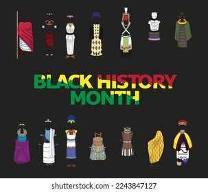 Black History Month African Costume Tribe Background Vector