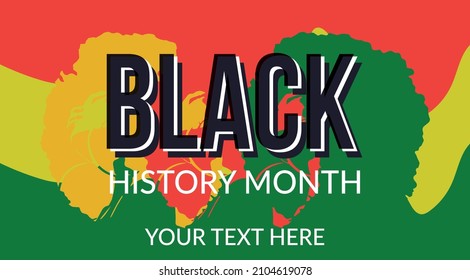 Black History Month, African-Americans Black history month lettering with colorful background vector illustration