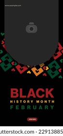 Black History Month background. African American History is celebrated annually in February. Banner design for advertising