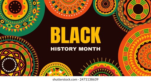 Black History Month background, banner, poster and template geometric design