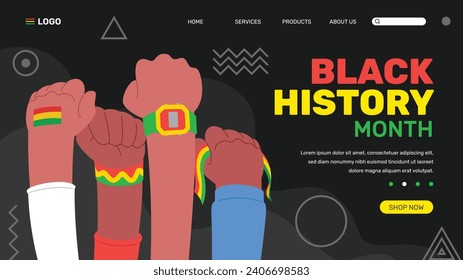 Black history month background. Black history month celebration. February. Cartoon Vector illustration design Template for Poster, Banner, Flyer, Post, Cover, Greeting, Card. African American History.