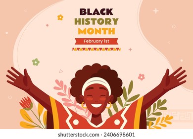 Black history month background. Black history month celebration. February. Cartoon Vector illustration design Template for Poster, Banner, Flyer, Post, Cover, Greeting, Card. African American History.
