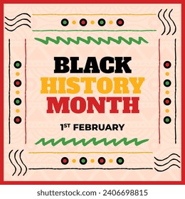 Black history month background. Black history month celebration. February. Cartoon Vector illustration design Template for Poster, Banner, Flyer, Post, Cover, Greeting, Card. African American History.