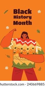 Black history month background. Black history month celebration. February. Cartoon Vector illustration design Template for Poster, Banner, Flyer, Post, Cover, Greeting, Card. African American History.