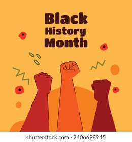 Black history month background. Black history month celebration. February. Cartoon Vector illustration design Template for Poster, Banner, Flyer, Post, Cover, Greeting, Card. African American History.