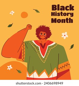 Black history month background. Black history month celebration. February. Cartoon Vector illustration design Template for Poster, Banner, Flyer, Post, Cover, Greeting, Card. African American History.