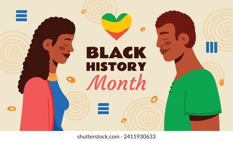 Black history month background. Black history month celebration. February. Cartoon Vector illustration design Template for Poster, Banner, Flyer, Post, Cover, Greeting, Card. African American History.