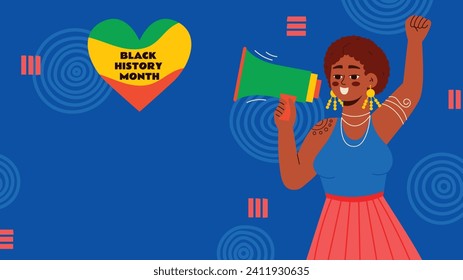 Black history month background. Black history month celebration. February. Cartoon Vector illustration design Template for Poster, Banner, Flyer, Post, Cover, Greeting, Card. African American History.