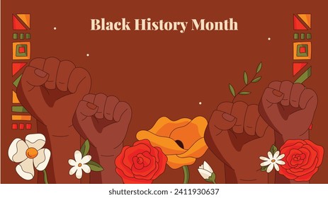 Black history month background. Black history month celebration. February. Cartoon Vector illustration design Template for Poster, Banner, Flyer, Post, Cover, Greeting, Card. African American History.