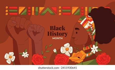 Black history month background. Black history month celebration. February. Cartoon Vector illustration design Template for Poster, Banner, Flyer, Post, Cover, Greeting, Card. African American History.
