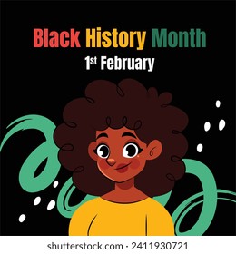 Black history month background. Black history month celebration. February. Cartoon Vector illustration design Template for Poster, Banner, Flyer, Post, Cover, Greeting, Card. African American History.