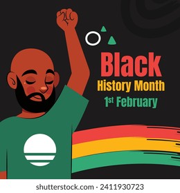 Black history month background. Black history month celebration. February. Cartoon Vector illustration design Template for Poster, Banner, Flyer, Post, Cover, Greeting, Card. African American History.