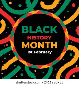 Black history month background. Black history month celebration. February. Cartoon Vector illustration design Template for Poster, Banner, Flyer, Post, Cover, Greeting, Card. African American History.