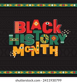 Black history month background. Black history month celebration. February. Cartoon Vector illustration design Template for Poster, Banner, Flyer, Post, Cover, Greeting, Card. African American History.