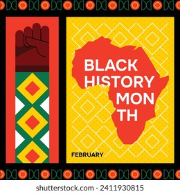 Black history month background. Black history month celebration. February. Cartoon Vector illustration design Template for Poster, Banner, Flyer, Post, Cover, Greeting, Card. African American History.