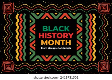 Black history month background. Black history month celebration. February. Cartoon Vector illustration design Template for Poster, Banner, Flyer, Post, Cover, Greeting, Card. African American History.