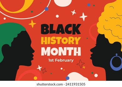 Black history month background. Black history month celebration. February. Cartoon Vector illustration design Template for Poster, Banner, Flyer, Post, Cover, Greeting, Card. African American History.