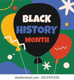 Black history month background. Black history month celebration. February. Cartoon Vector illustration design Template for Poster, Banner, Flyer, Post, Cover, Greeting, Card. African American History.