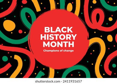 Black history month background. Black history month celebration. February. Cartoon Vector illustration design Template for Poster, Banner, Flyer, Post, Cover, Greeting, Card. African American History.