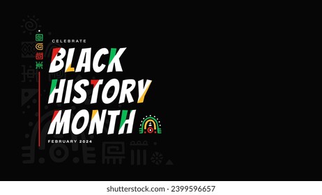 Black history month background design with african art pattern using for poster or banner event