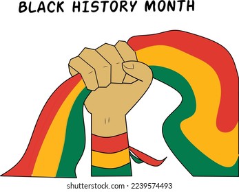 Black history month background with fist
