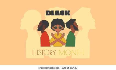 black history month background, flat illustration vector