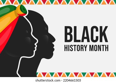 ilustración de antecedentes del mes de historia negra con mujeres y hombres