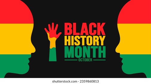 Black History Month background template Celebrated in October and February United States, Canada, Great Britain, Africa, United Kingdom, Ireland. use to book cover, banner, placard, card, and poster.