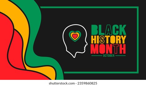 Black History Month background template Celebrated in October and February United States, Canada, Great Britain, Africa, United Kingdom, Ireland. use to book cover, banner, placard, card, and poster.