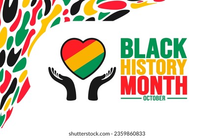 Black History Month background template Celebrated in October and February United States, Canada, Great Britain, Africa, United Kingdom, Ireland. use to book cover, banner, placard, card, and poster.