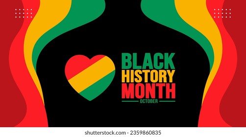 Black History Month background template Celebrated in October and February United States, Canada, Great Britain, Africa, United Kingdom, Ireland. use to book cover, banner, placard, card, and poster.