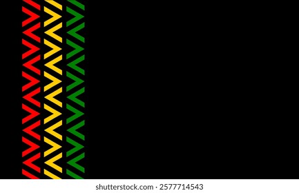 Black history month background template with blank space. Black history month celebration with red green yellow triangle in left side vector illustration