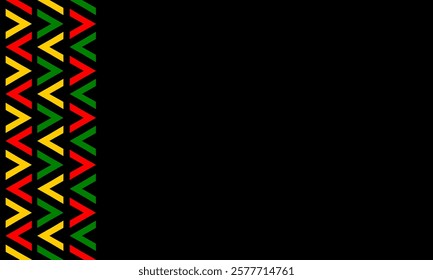 Black history month background template with blank space. Black history month celebration with red green yellow combination triangle in left side vector illustration