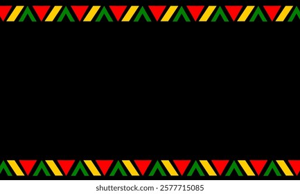 Black history month background template with blank space. Black history month celebration with red green yellow combination horizontal triangle in left side vector illustration