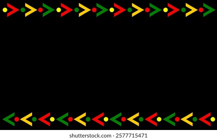 Black history month background template with blank space. Black history month celebration with red green yellow combination round triangle in left side vector illustration