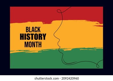 Black history month background with woman line art
