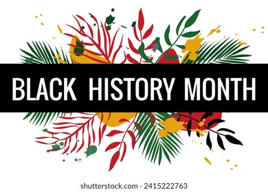 Black history month background.Vector illustration template for background, banner, card, poster with text inscription