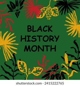 Black history month background.Vector illustration template for background, banner, card, poster with text inscription