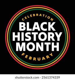 Black History Month badge, sticker, label, tag vector illustration. Banner, poster, template for celebrating black history month in February. African American national holiday in USA and Canada.