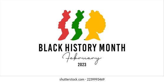 Black history month banner 2023. Vector illustration. Usable for banner, flyer, social media post, pamphlet, and background. 