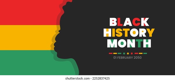 black history month banner. black history month 2023 women concept background. African American History or Black History Month. Celebrated annually in February in the USA, Canada. girl vector.