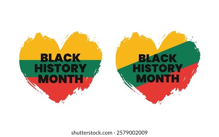  Black History Month banner, African American history celebration, February awareness celebration banner, with love symbol, Juneteenth Independence Day web banner