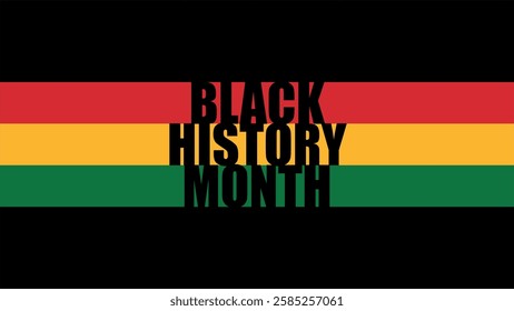 Black history month banner, African American history celebration. Black History Month illustration for social media, card, poster on black background