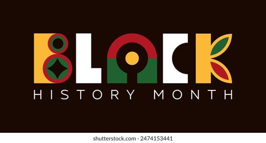 Black history month banner, background. African holiday concept template design for poster, flyer, label, card. Vector illustration