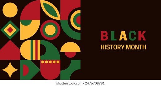 Black history month banner, background. African holiday concept template design for poster, flyer, label, card. Vector illustration