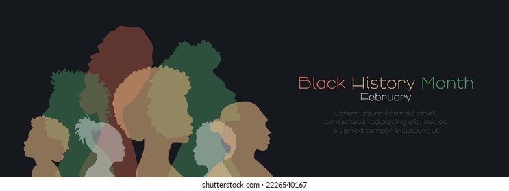 Black History Month banner. Card with place for text.